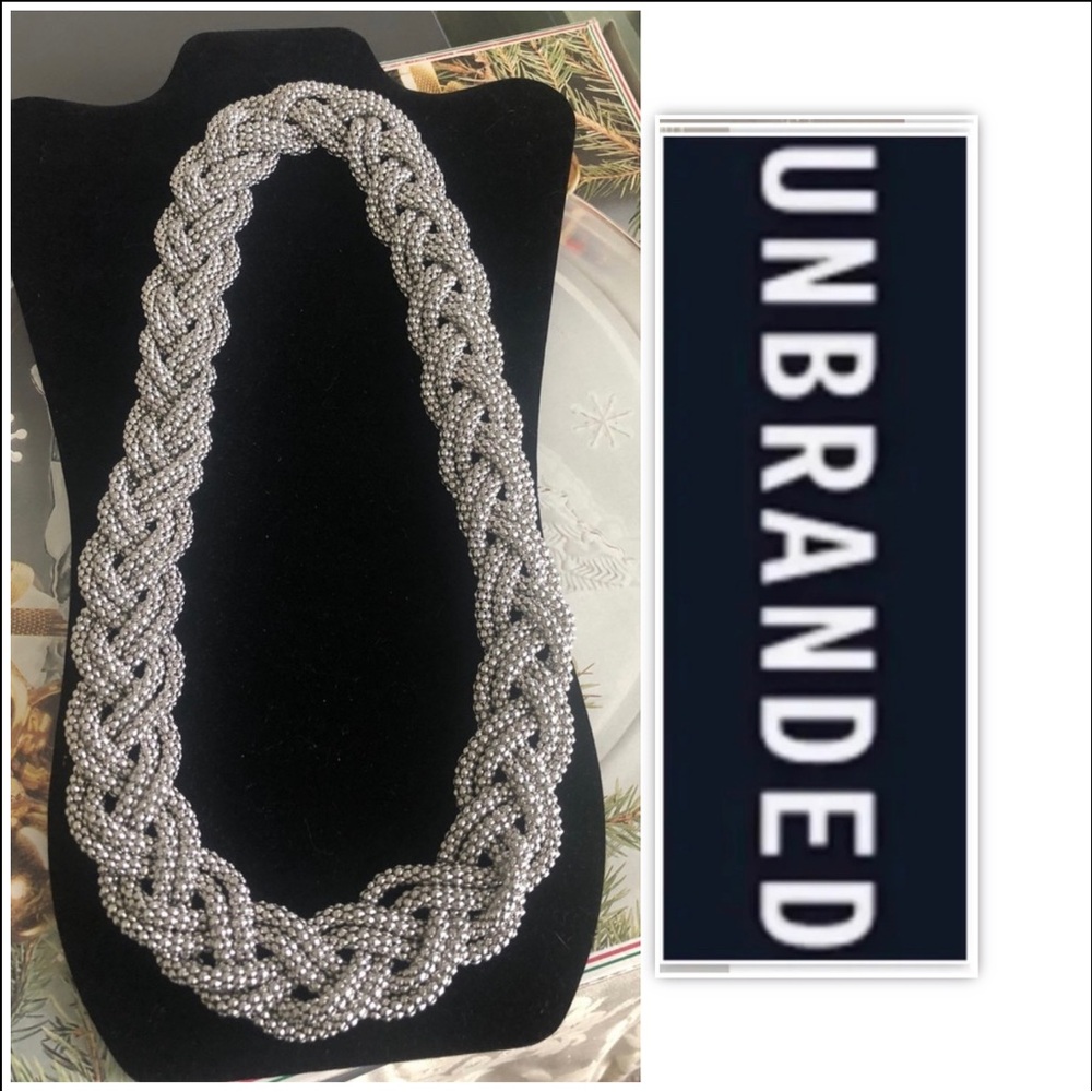 UNBRANDED Silvertone Chunky Twisted Rope Necklace